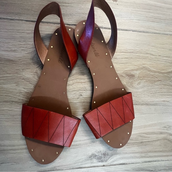 Madewell Shoes - Madewell Dusty Red Leather Slingback Sandals